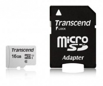Флеш карта microSDHC 16Gb Class10 Transcend TS16GUSD300S-A + adapter от магазина РЭССИ