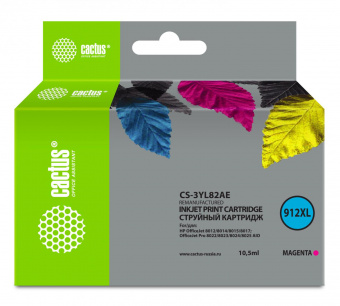 Картридж струйный Cactus CS-3YL82AE 912XL пурпурный (10.5мл) для HP OfficeJet 8012/8014/8015/8017;OfficeJet Pro 8022/8023/8024/8025 AIO от магазина РЭССИ
