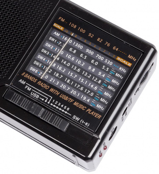 Радиоприемник портативный Hyundai H-PSR140 черный USB microSD от магазина РЭССИ