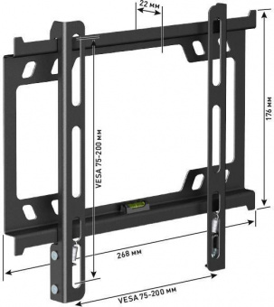 Кронштейн для телевизора Holder F2617-B черный 22"-40" макс.25кг настенный фиксированный от магазина РЭССИ