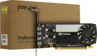 Видеокарта PNY PCI-E T1000 NVIDIA T1000 4096Mb 128 GDDR6 mDPx4 Bulk low profile от магазина РЭССИ