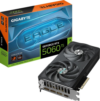 Видеокарта Gigabyte PCI-E 5.0 GV-N506TEAGLE OC-8GD 1.0 NVIDIA GeForce RTX 5060TI 8Gb 128bit GDDR7 2617/28000 HDMIx1 DPx3 HDCP Ret от магазина РЭССИ