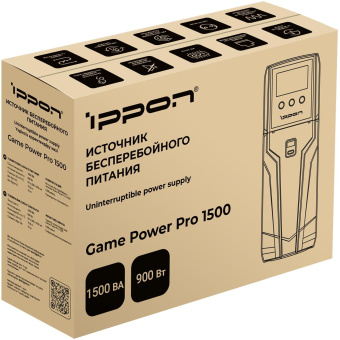 Источник бесперебойного питания Ippon Game Power Pro 1500 900Вт 1500ВА черный от магазина РЭССИ