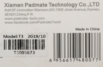 Гарнитура внутриканальные Padmate T3 черный беспроводные bluetooth в ушной раковине (T3 BLACK) от магазина РЭССИ