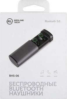 Гарнитура вкладыши Redline BHS-06 черный беспроводные bluetooth в ушной раковине (УТ000015413) от магазина РЭССИ