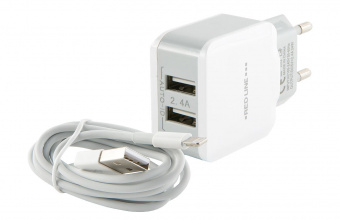 Сетевое зар./устр. Redline NC-2.4A 2.4A для Apple белый (УТ000013631) от магазина РЭССИ