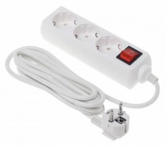 Сетевой удлинитель Buro BU-PS3.3/W 3м (3 розетки) белый (пакет ПЭ) от магазина РЭССИ