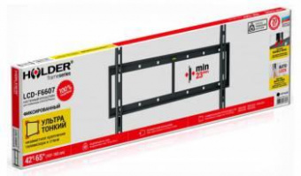 Кронштейн для телевизора Holder LCD-F6607 черный 42"-65" макс.60кг настенный фиксированный от магазина РЭССИ