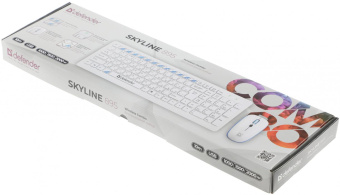Клавиатура + мышь Defender Skyline 895 клав:белый мышь:белый USB беспроводная slim Multimedia (45895) от магазина РЭССИ