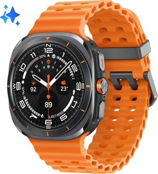 Смарт-часы Samsung Galaxy Watch Ultra LTE 47мм 1.5" AMOLED корп.черный рем.оранжевый (SM-L705FDAACAU) от магазина РЭССИ
