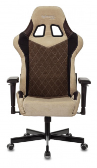 Кресло игровое Zombie VIKING 7 KNIGHT Fabric коричневый/бежевый текстиль/эко.кожа с подголов. крестов. металл от магазина РЭССИ