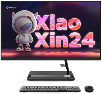 Моноблок Lenovo XiaoXin 23.8" Full HD Ryzen 5 7430U (2.3) 8Gb SSD512Gb RGr Windows 11 trial (для ознакомления) Professional GbitEth WiFi BT 90W клавиатура мышь Cam черный 1920x1080 от магазина РЭССИ