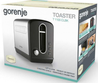 Тостер Gorenje T1100CLBK 860Вт черный от магазина РЭССИ