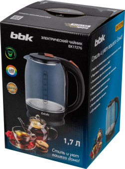 Чайник электрический BBK EK1727G 1.7л. 2200Вт коричневый корпус: стекло/пластик от магазина РЭССИ