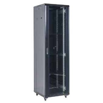 Шкаф коммутационный Rexant (04-3766-212) напольный 37U 600x600мм пер.дв.стекл металл 2 бок.пан. направл.под винты 800кг черный 75кг 230град. 1832мм IP20 сталь от магазина РЭССИ