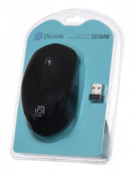 Мышь Оклик 565MW glossy черный оптическая (1600dpi) беспроводная USB для ноутбука (4but) от магазина РЭССИ