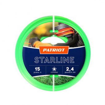 Леска для садовых триммеров Patriot Starline d=2.4мм L=15м (805201061) от магазина РЭССИ