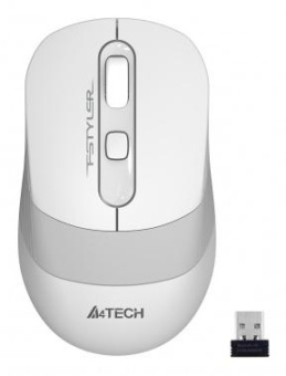 Мышь A4Tech Fstyler FG10S белый/серый оптическая (2000dpi) silent беспроводная USB для ноутбука (4but) от магазина РЭССИ