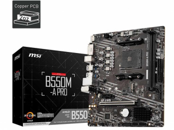 Материнская плата MSI B550M-A PRO Soc-AM4 AMD B550 2xDDR4 mATX AC`97 8ch(7.1) GbLAN RAID+DVI+HDMI от магазина РЭССИ