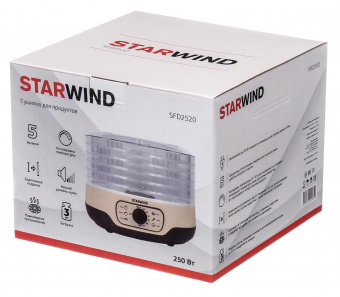 Сушка для фруктов и овощей Starwind SFD2520 5под. 250Вт бежевый от магазина РЭССИ