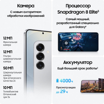 Смартфон Samsung SM-S931B Galaxy S25 128Gb 12Gb серый моноблок 3G 4G 2Sim 6.2" 1080x2340 Android 15 50Mpix 802.11 a/b/g/n/ac/ax/be NFC GPS GSM900/1800 GSM1900 TouchSc Protect от магазина РЭССИ