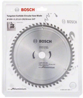 Диск пильный Bosch ECO ALU (2608644390) d=190мм d(посад.)=20мм (циркулярные пилы) от магазина РЭССИ