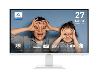 Монитор MSI 27" Pro MP273QW E2 белый IPS LED 1ms 16:9 HDMI M/M матовая HAS Piv 400cd 178гр/178гр 2560x1440 100Hz DP 2K 5.67кг от магазина РЭССИ