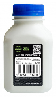 Тонер Cactus CS-THP4-120 черный флакон 120гр. для принтера HP LJ P1005/P1006/P1100/P1102 от магазина РЭССИ