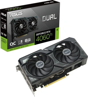 Видеокарта Asus PCI-E 4.0 DUAL-RTX4060TI-O8G-SSD NVIDIA GeForce RTX 4060TI 8Gb 128bit GDDR6 2565/18000 HDMIx1 DPx3 HDCP Ret от магазина РЭССИ