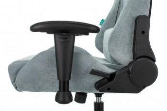 Кресло игровое Zombie VIKING KNIGHT Fabric серо-голубой Light-28 с подголов. крестов. металл от магазина РЭССИ