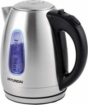 Чайник электрический Hyundai HYK-S2402 1.7л. 2200Вт серебристый матовый/черный (корпус: нержавеющая сталь) от магазина РЭССИ