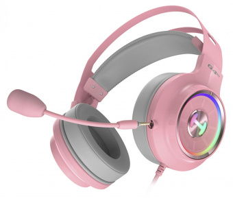 Наушники с микрофоном Edifier G4 TE розовый 2.5м накладные USB оголовье от магазина РЭССИ