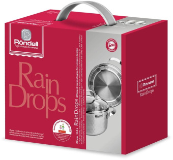 Кастрюля Rondell RainDrops RDS-1294 3.2л. d=20см (с крышкой) стальной от магазина РЭССИ