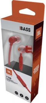 Гарнитура внутриканальные JBL Tune 110 1.2м красный проводные в ушной раковине (JBLT110RED) от магазина РЭССИ
