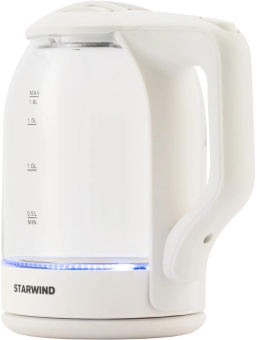 Чайник электрический Starwind SKG1056 1.8л. 2000Вт белый/прозрачный корпус: стекло от магазина РЭССИ