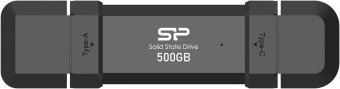 Накопитель SSD Silicon Power USB-C 500GB SP500GBUC3S72V1K DS72 черный USB-A от магазина РЭССИ