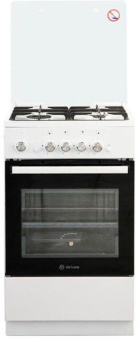 Плита Газовая De Luxe 5040.32г (кр) ЧР белый (стеклянная крышка) реш.чугун от магазина РЭССИ
