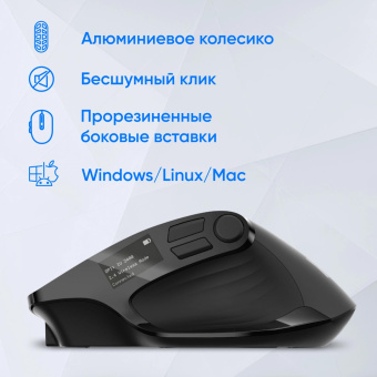 Мышь Оклик 502MW черный оптическая (2400dpi) silent беспроводная BT/Radio USB для ноутбука (9but) от магазина РЭССИ