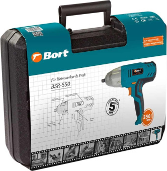 Гайковерт Bort BSR-550 550Вт патрон:квад.1/2" (кейс в комплекте) (93723880) от магазина РЭССИ