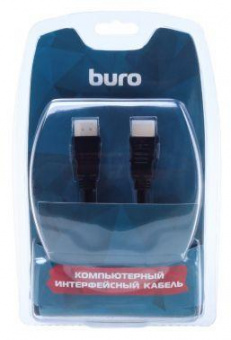 Кабель аудио-видео Buro HDMI 1.4 HDMI (m)/HDMI (m) 5м. Позолоченные контакты черный (BHP RET HDMI50-2) от магазина РЭССИ