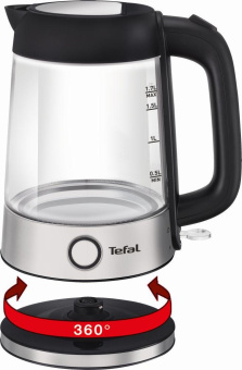 Чайник электрический Tefal KI750D30 1.7л. 2400Вт серебристый (корпус: стекло) от магазина РЭССИ