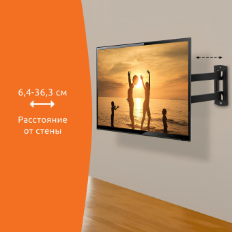 Кронштейн для телевизора SunWind 3FS черный 15"-29" макс.12кг настенный поворотно-выдвижной и наклонный от магазина РЭССИ