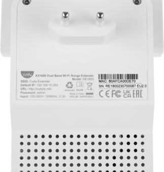 Повторитель беспроводного сигнала Cudy RE1800 AX1800 10/100/1000BASE-TX/Wi-Fi белый от магазина РЭССИ