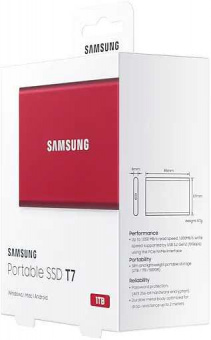 Накопитель SSD Samsung USB-C 1Tb MU-PC1T0R/WW T7 1.8" красный от магазина РЭССИ