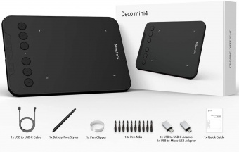 Графический планшет XPPen Deco Mini 4 USB Type-C черный от магазина РЭССИ