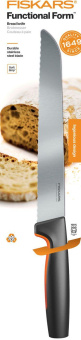 Нож кухонный Fiskars Functional Form 1057538 стальной для хлеба лезв.213мм серрейт. заточка черный/оранжевый от магазина РЭССИ
