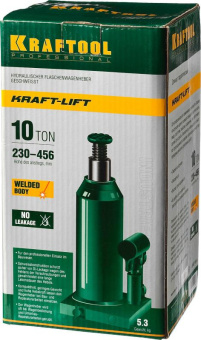 Домкрат Kraftool Kraft-Lift 43462-10_z01 бутылочный гидравлический зеленый от магазина РЭССИ