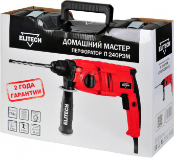 Перфоратор Elitech П 240РЭМ патрон:SDS-plus уд.:2.3Дж 750Вт (кейс в комплекте) от магазина РЭССИ