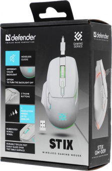 Мышь Defender Stix GM-009 белый оптическая 3200dpi беспров. USB-C 6but (52009) от магазина РЭССИ