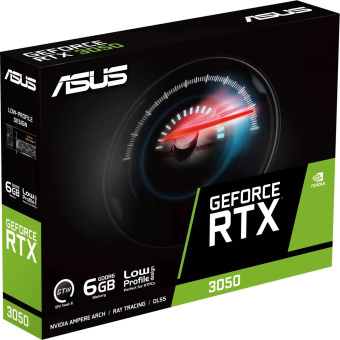 Видеокарта Asus PCI-E 4.0 RTX3050-O6G-LP-BRK NVIDIA GeForce RTX 3050 6Gb 96bit GDDR6 1507/14000 DVIx1 HDMIx1 DPx1 HDCP Ret low profile от магазина РЭССИ